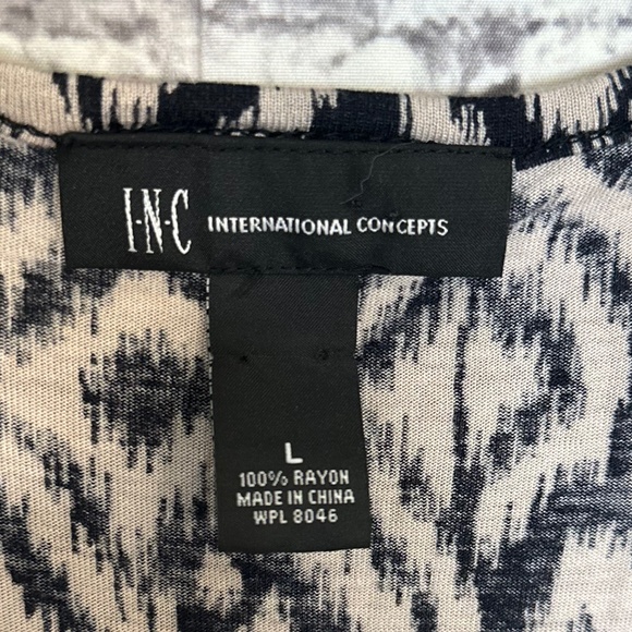 INC International Concepts Black and Tan Sequin Pattern Tank Size L - Picture 4 of 5